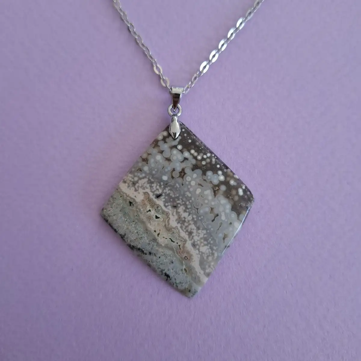 Pendentif en Jaspe Océan naturel