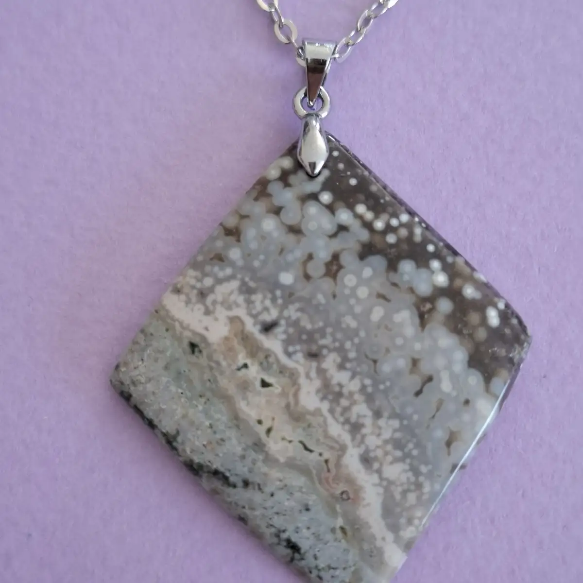 Pendentif en Jaspe Océan naturel