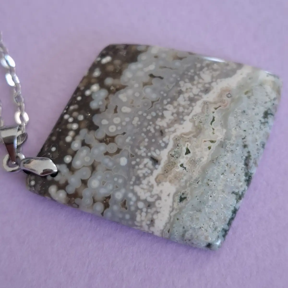 Pendentif en Jaspe Océan naturel
