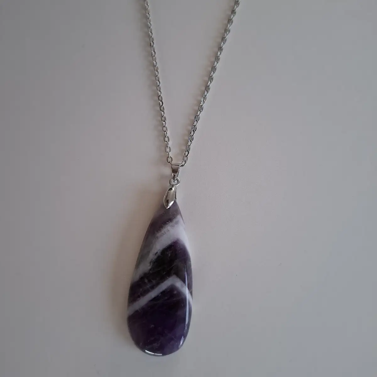 Pendentif en Améthyste Chevron naturelle