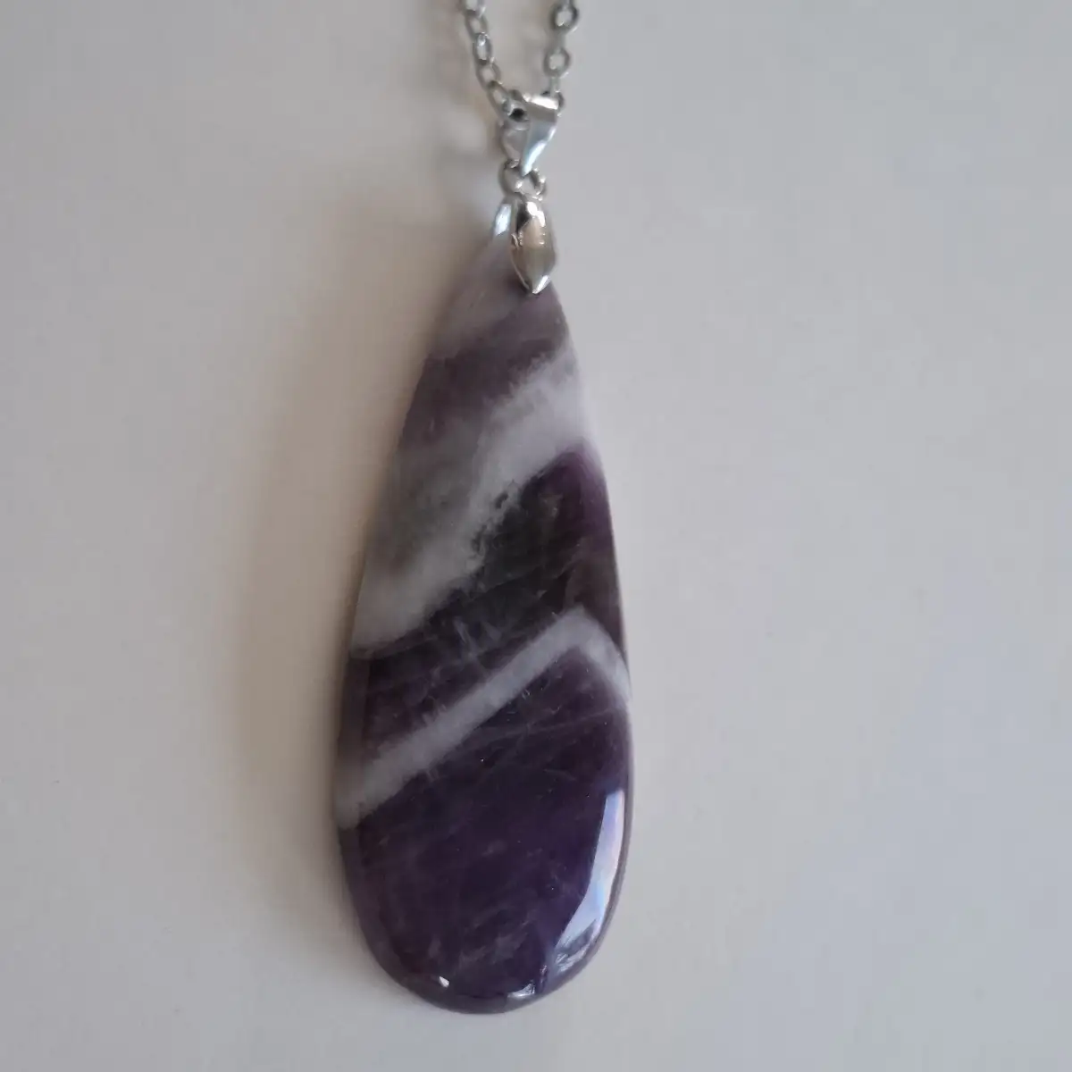 Pendentif en Améthyste Chevron naturelle
