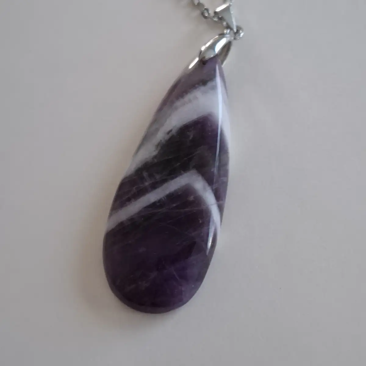 Pendentif en Améthyste Chevron naturelle