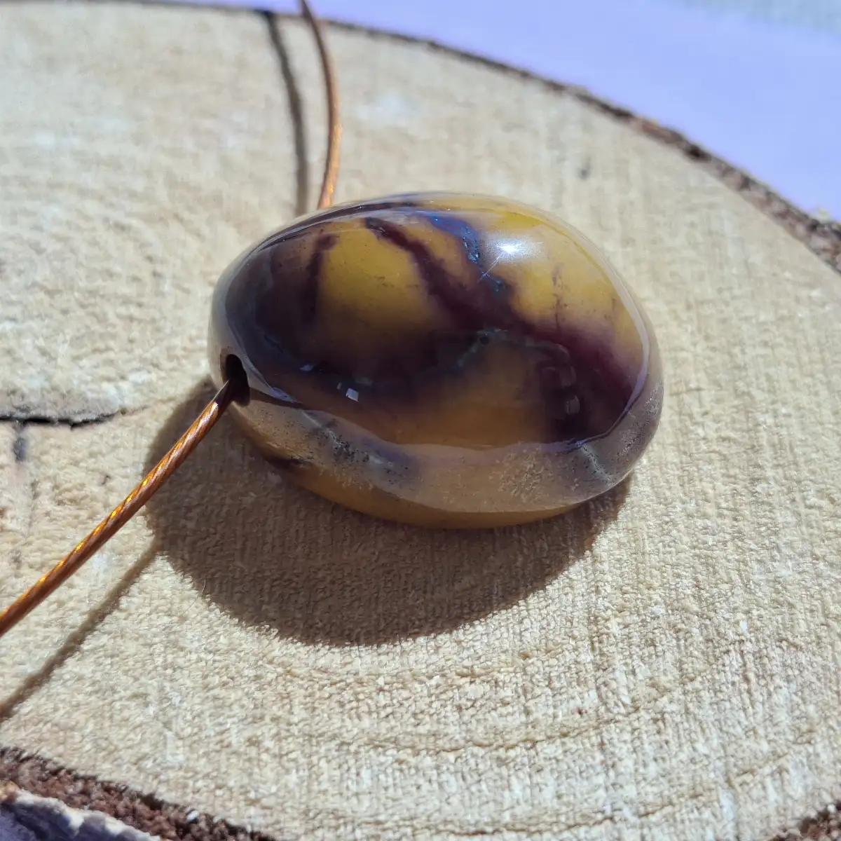 Pendentif en Jaspe Mokaïte naturel