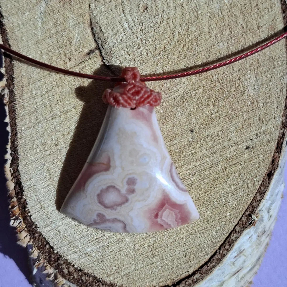 ❤️ Pendentif en Rhodochrosite naturelle