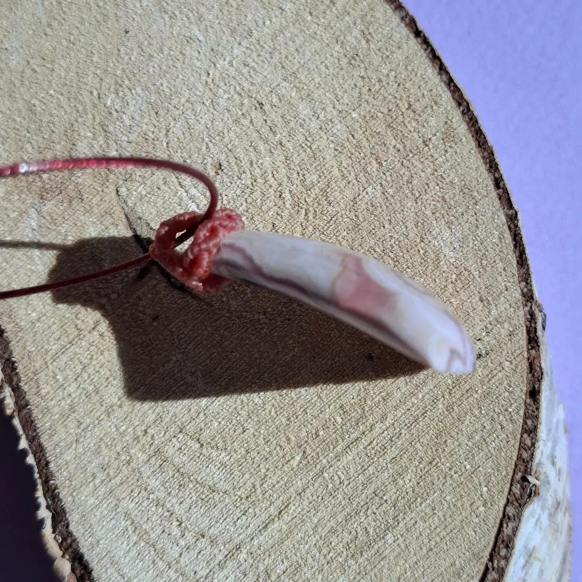 ❤️ Pendentif en Rhodochrosite naturelle