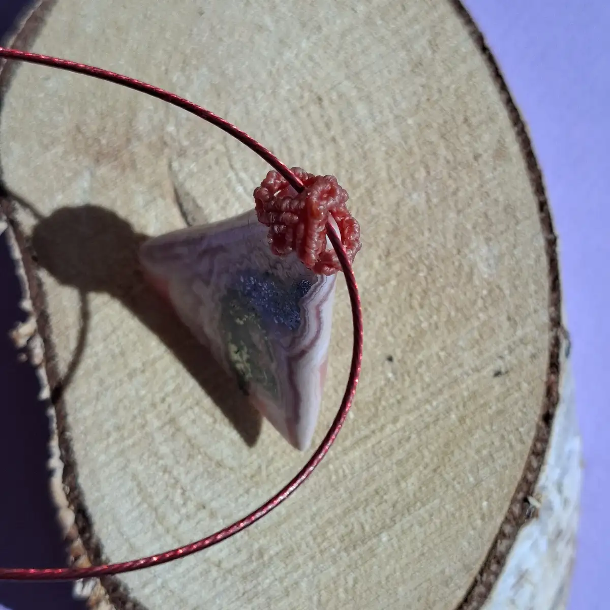 ❤️ Pendentif en Rhodochrosite naturelle