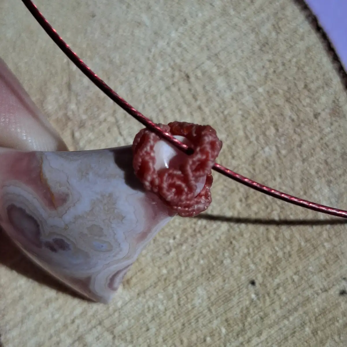 ❤️ Pendentif en Rhodochrosite naturelle