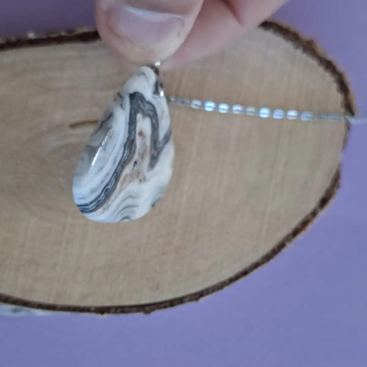 Pendentif en Jaspe Zébré naturel