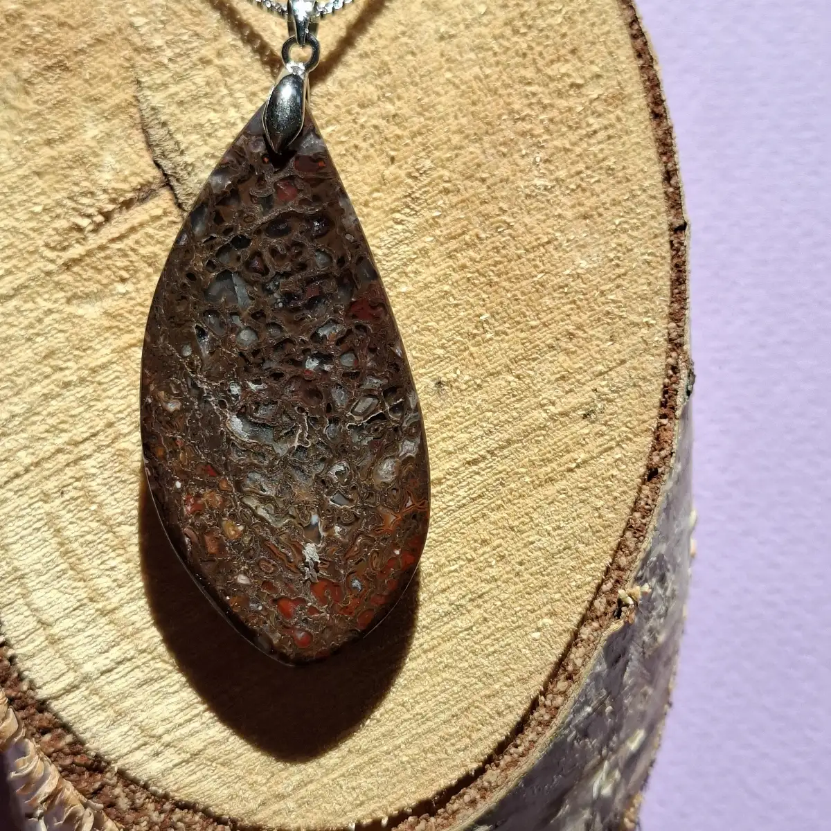 Pendentif en Os de Dinosaure Fossilisé