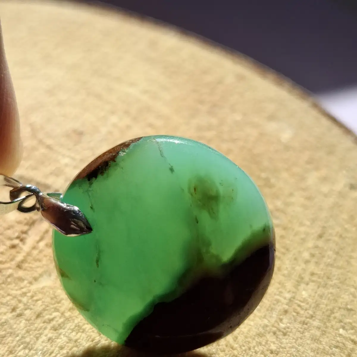 Pendentif en Chrysoprase naturelle