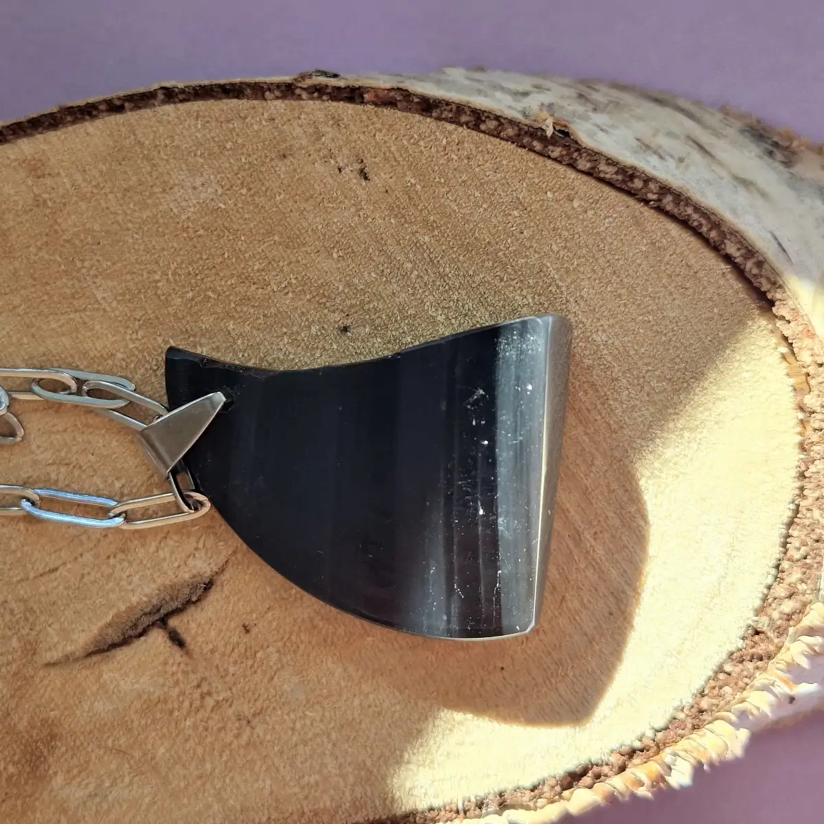 Pendentif en Obsidienne Rubannée