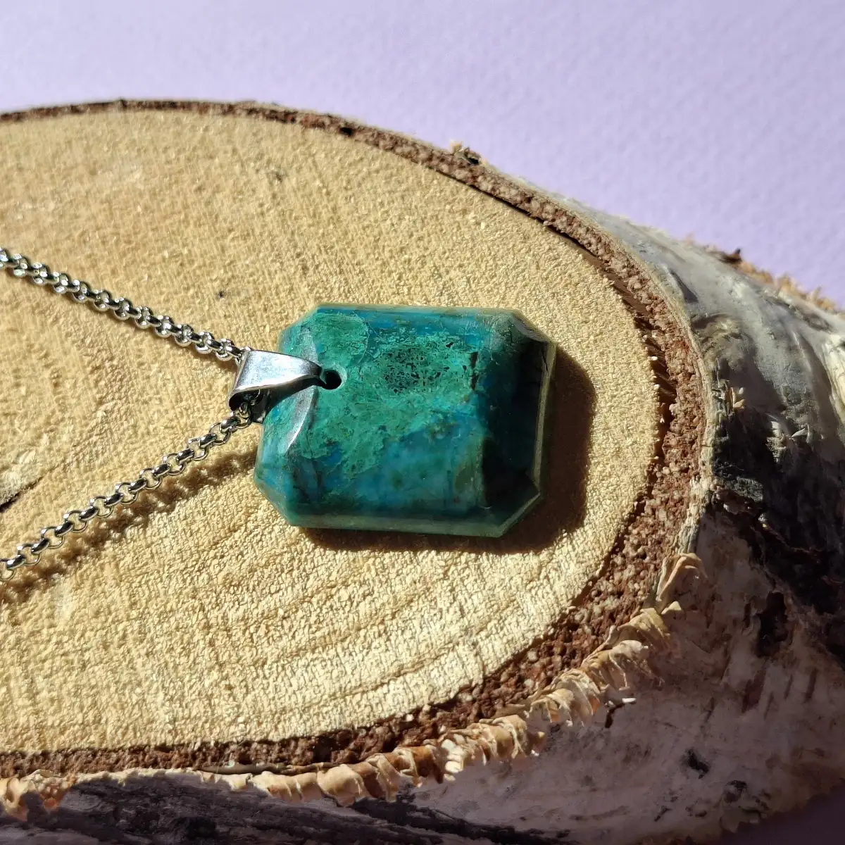 Pendentif en Chrysocolle naturelle