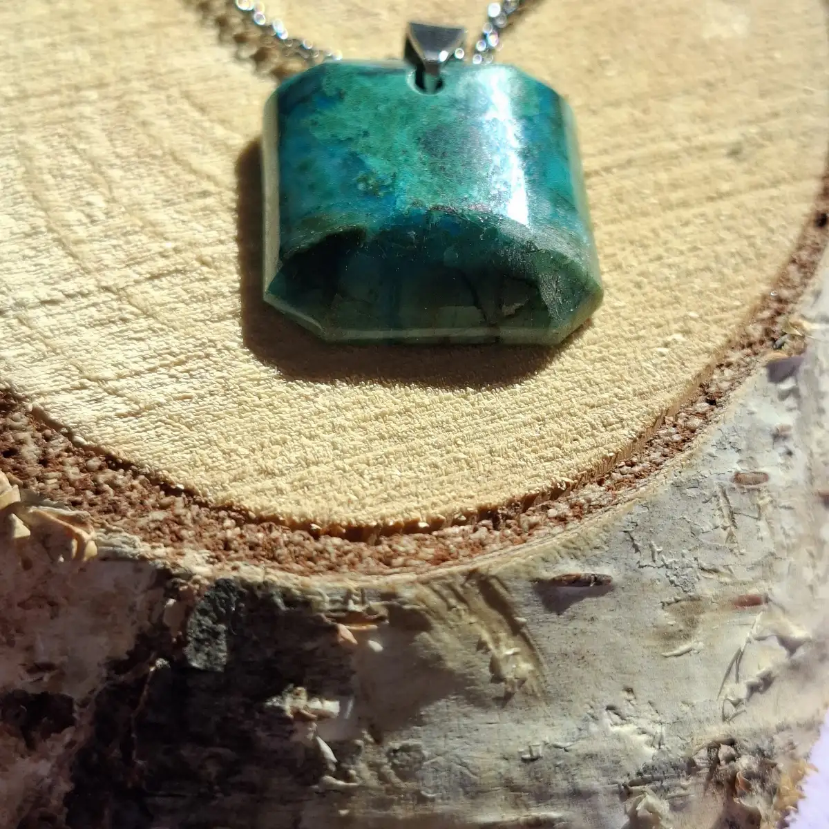 Pendentif en Chrysocolle naturelle