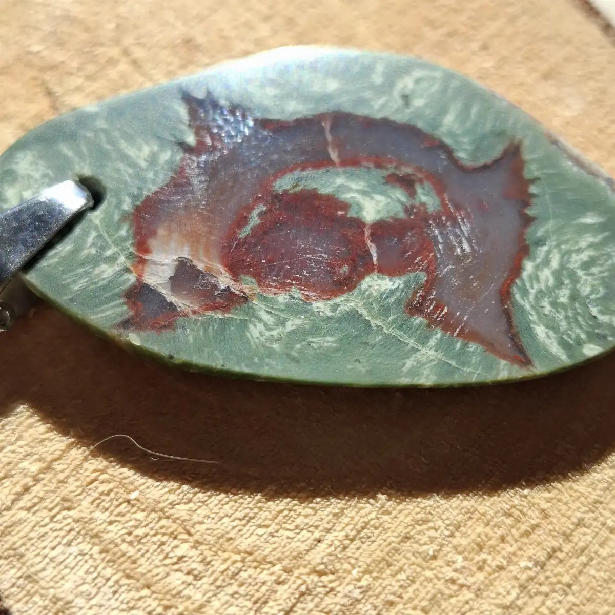 Pendentif en Jaspe Sanguin (Héliotrope)