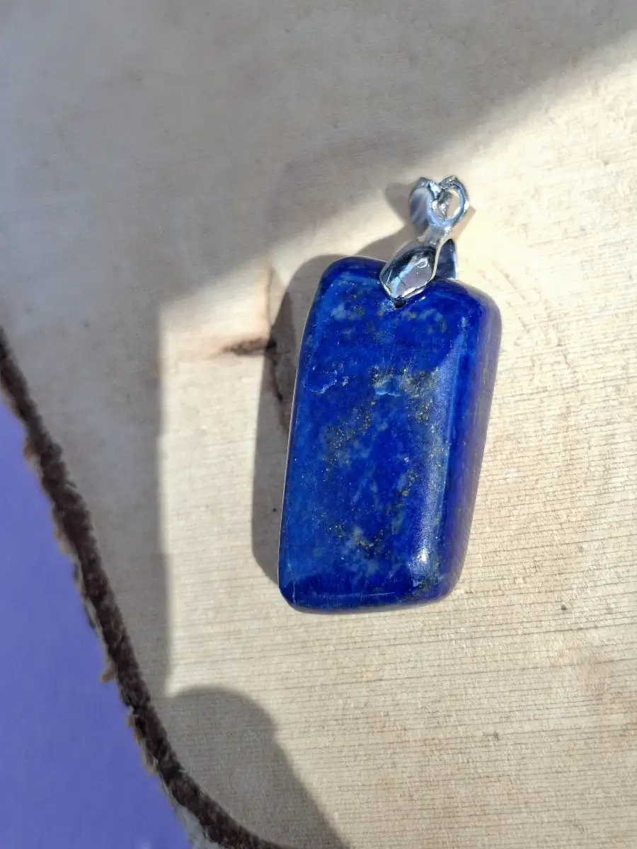 pendentif en Lapis-Lazuli naturel - Bleu profond, pyrite