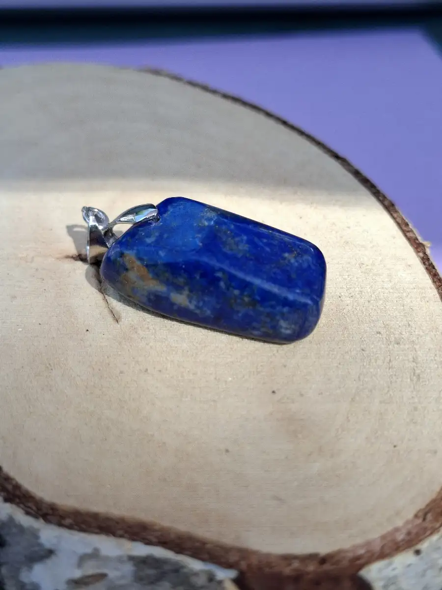 pendentif en Lapis-Lazuli naturel - Bleu profond, pyrite
