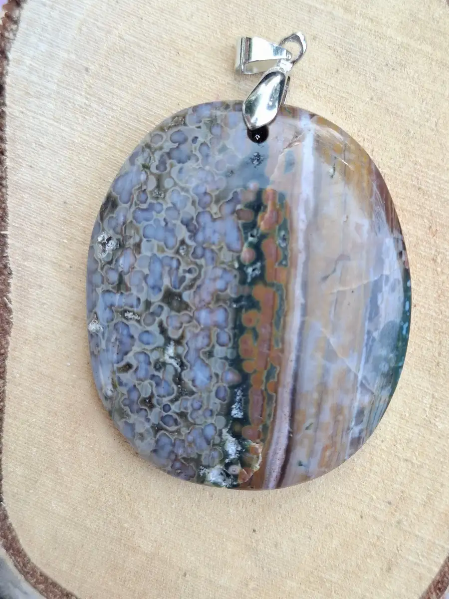 magnifique pendentif en Jaspe Océan naturel
