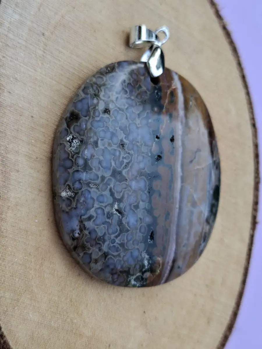magnifique pendentif en Jaspe Océan naturel