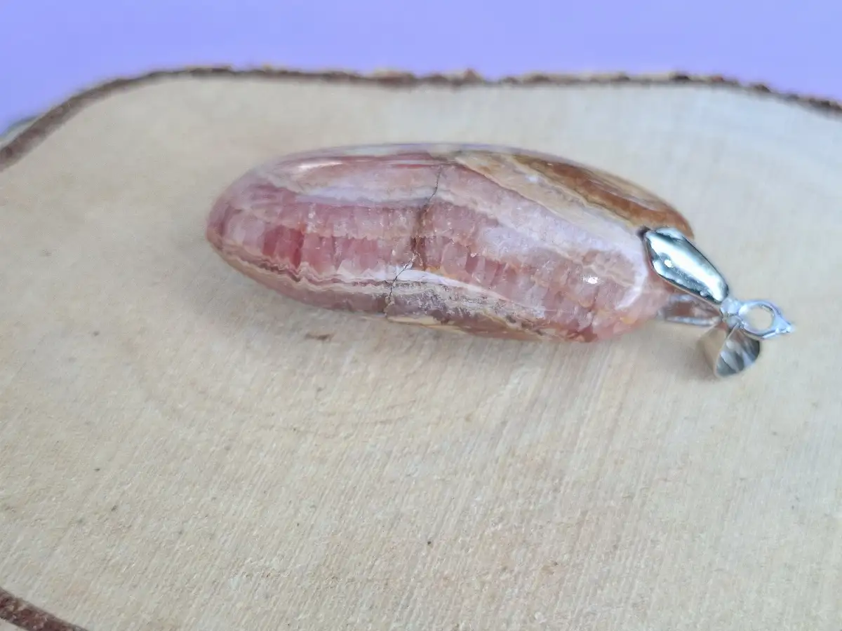 Pendentif Rhodochrosite naturelle