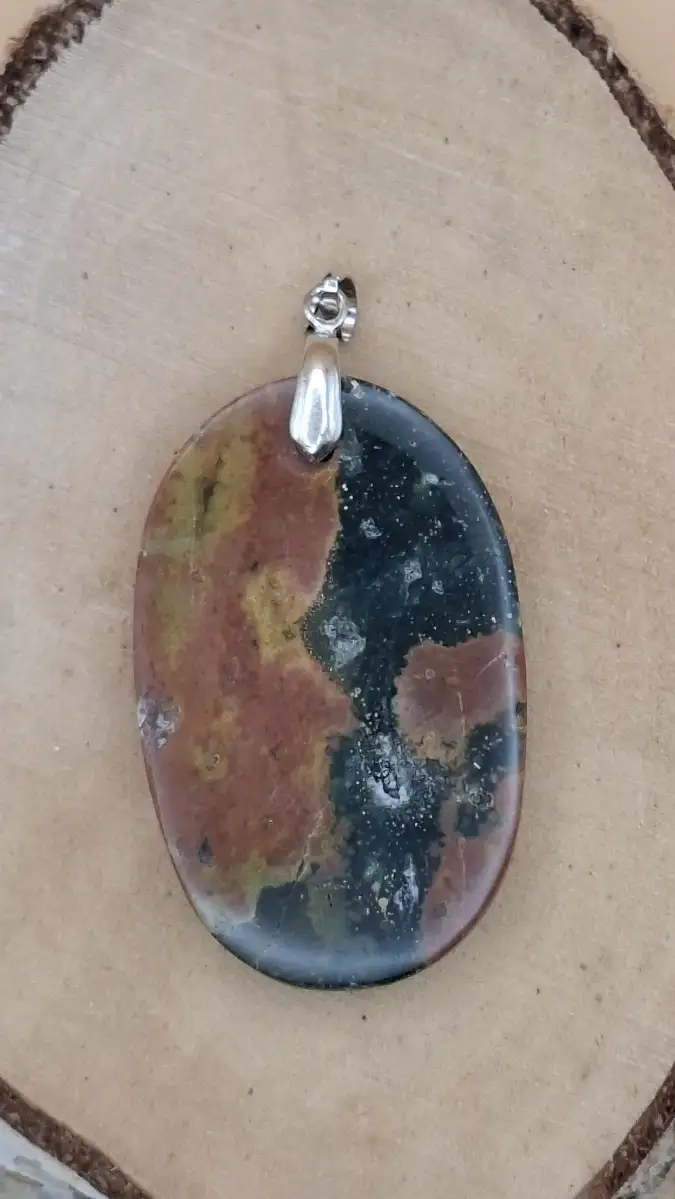 Pendentif en Jaspe Océan naturel