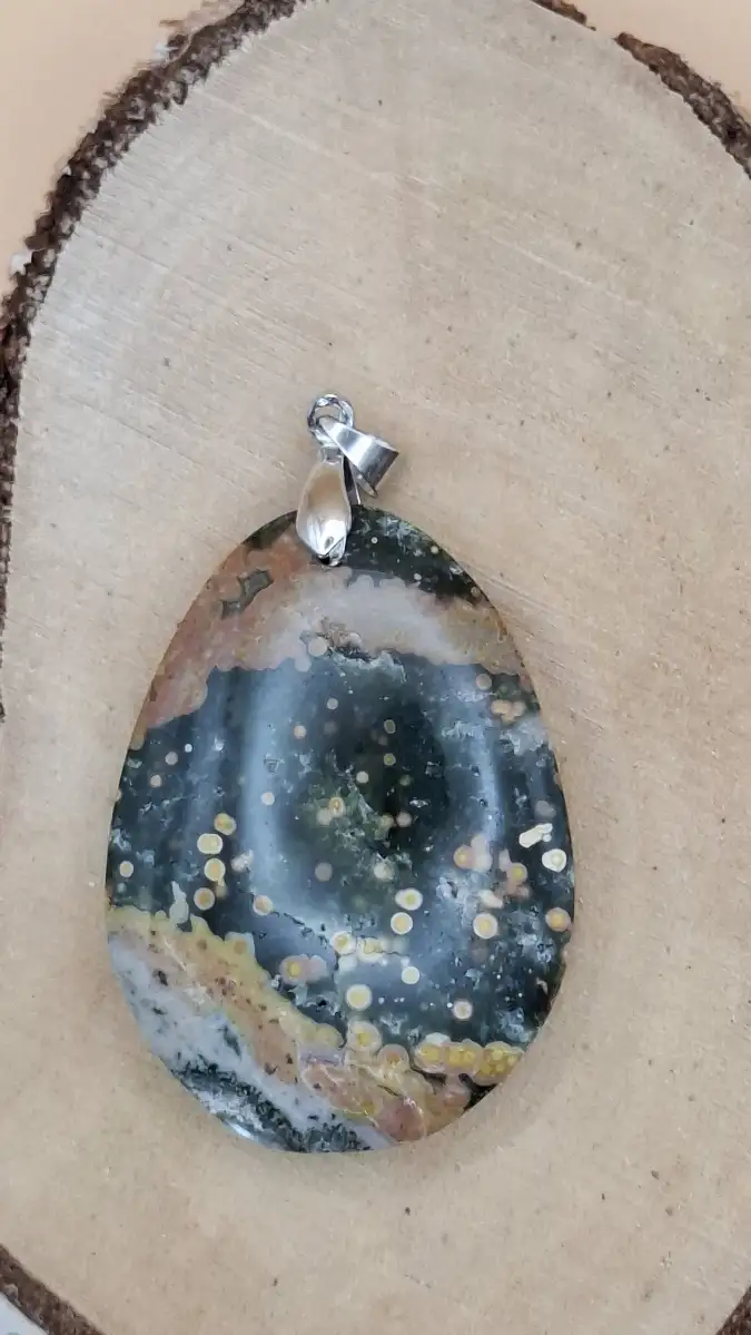Pendentif en Jaspe Océan naturel