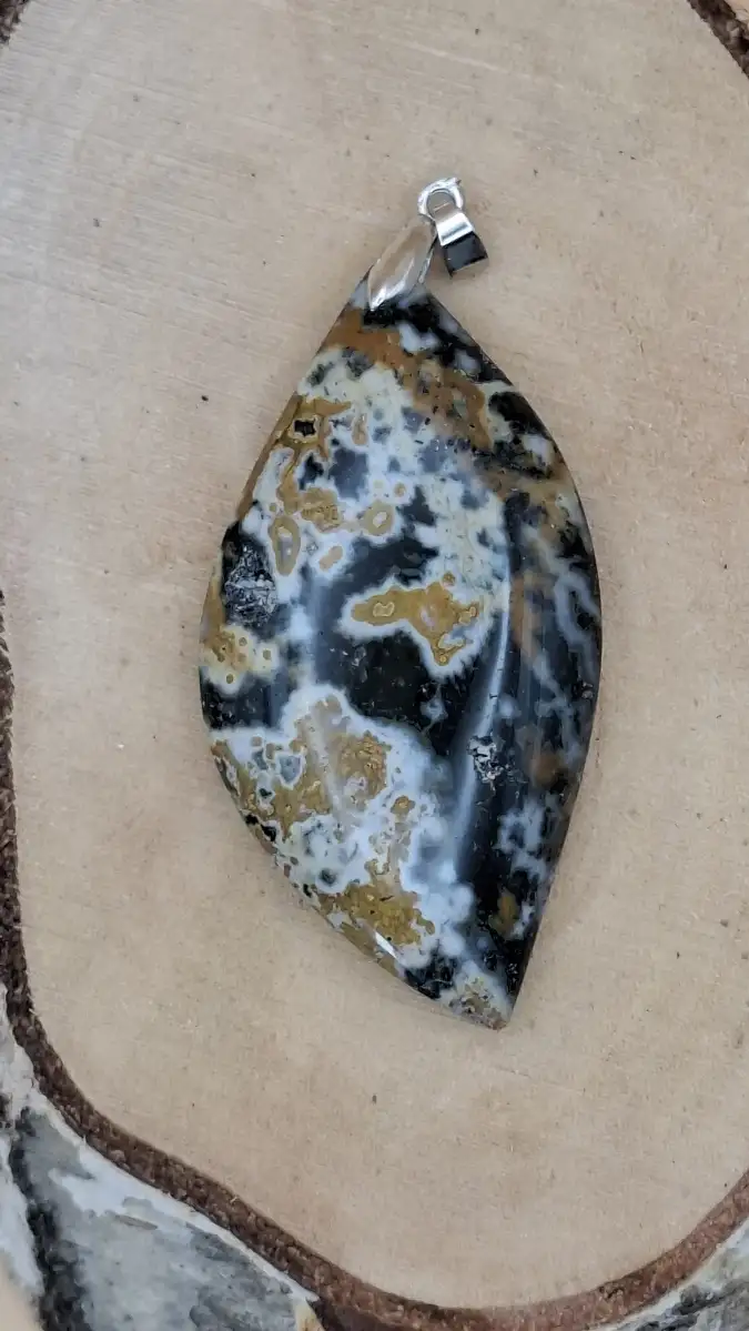 Pendentif en Jaspe Océan naturel